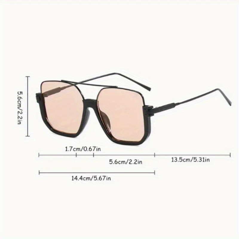 Vintage Fashion Accessories - Unisex Oversized Square Vintage Metal Glasses,