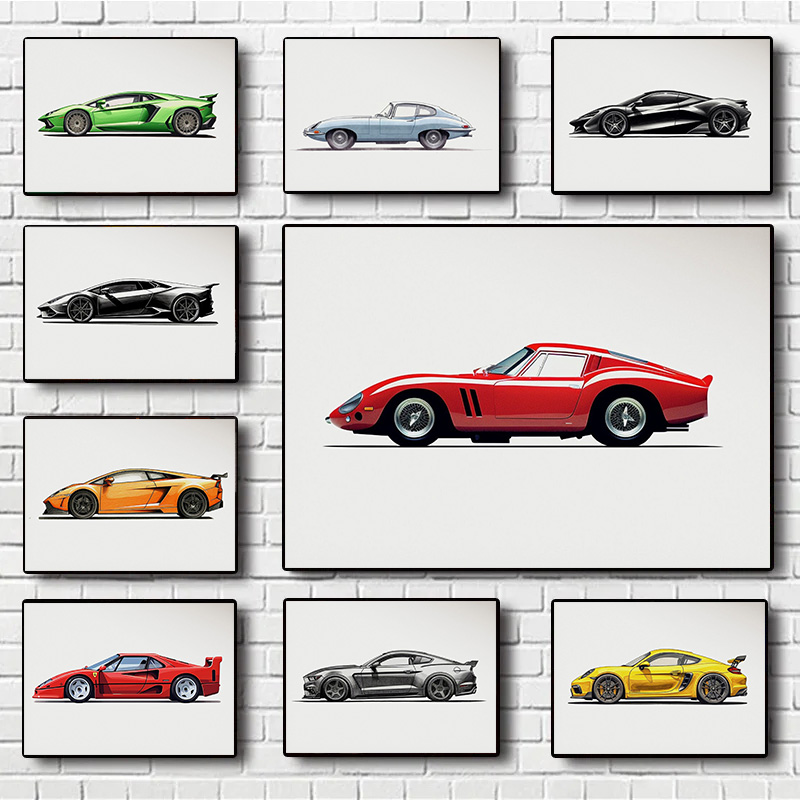 Vintage Vogue Fashion Poster - 1pc frameless Vintage Sports Car Supercar