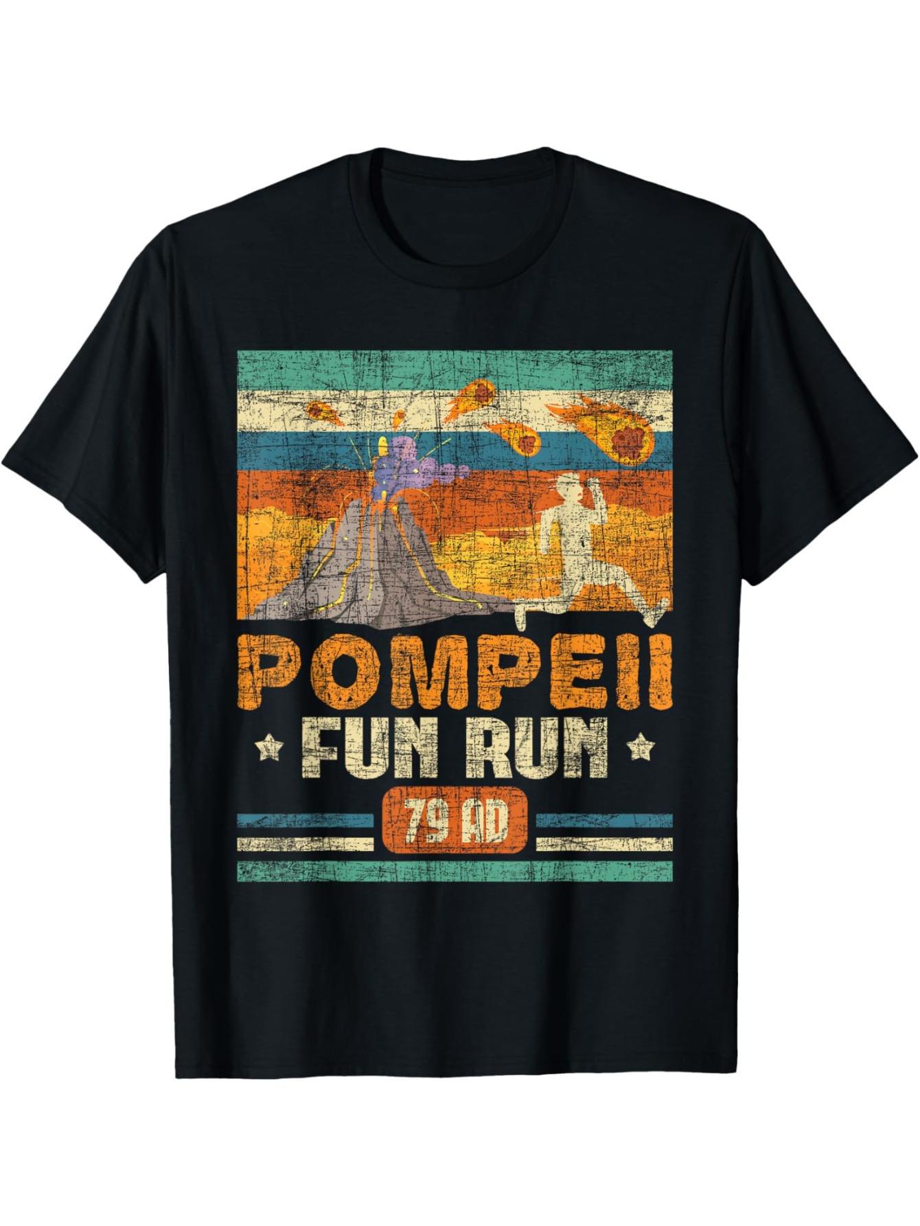 Vintage Fashion Ads - Vintage Men's Black Graphic T-Shirt Pompeii