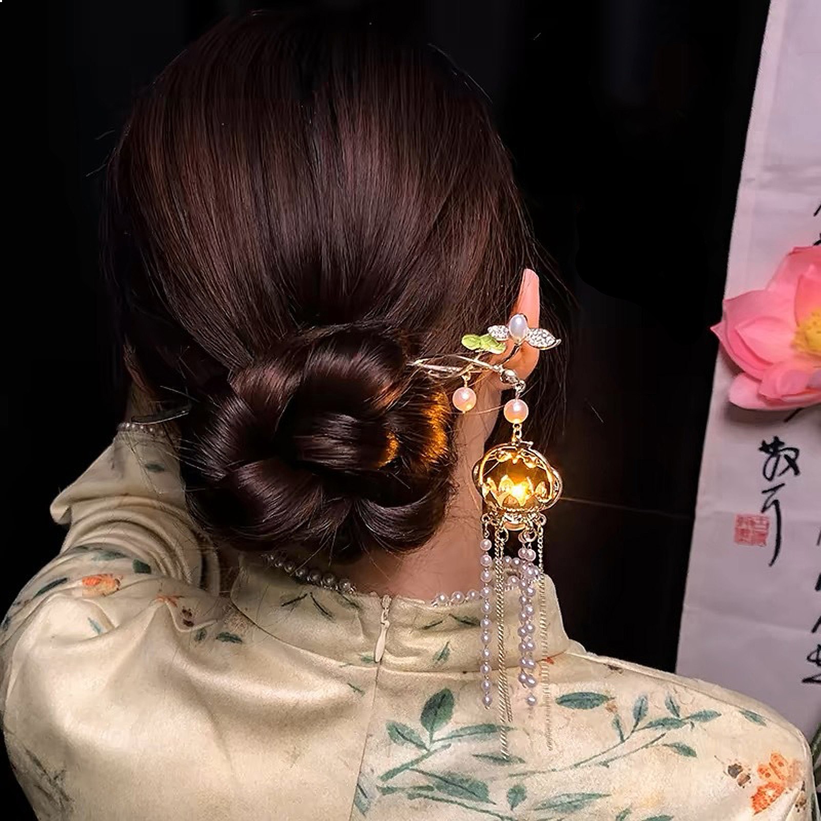 Luminous Lotus Hairpin Women C - Vintage Fashion Accessories 评论和价格