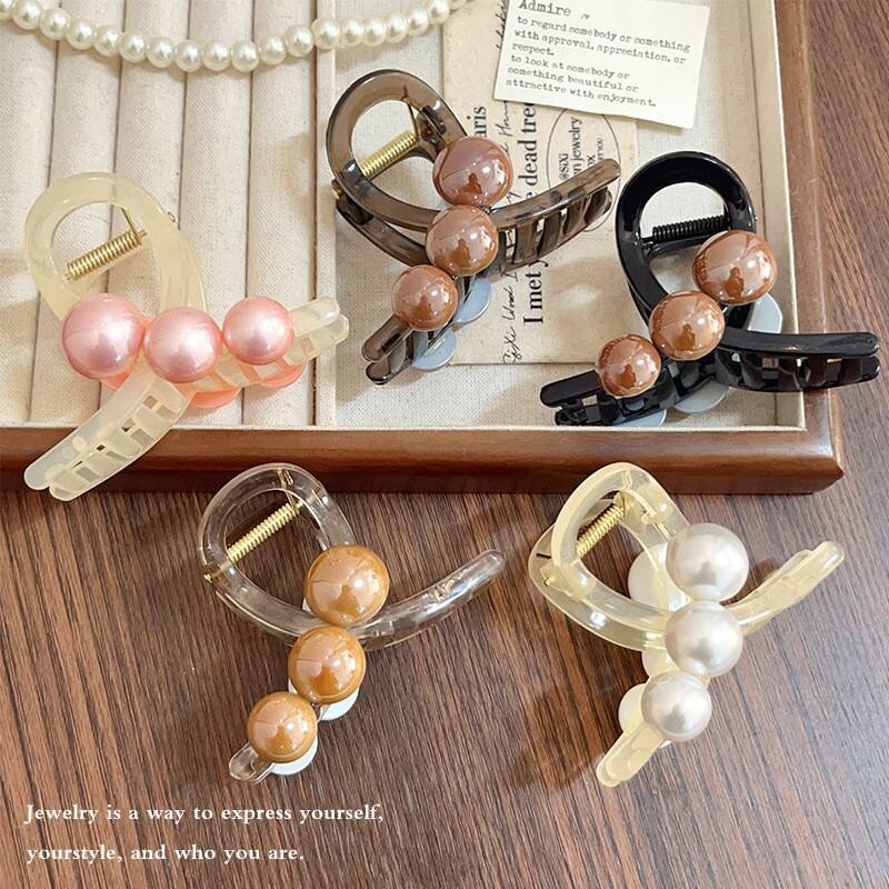 Korean Pearl Cross Hair Claws  - Vintage Fashion Ornaments 评论和价格