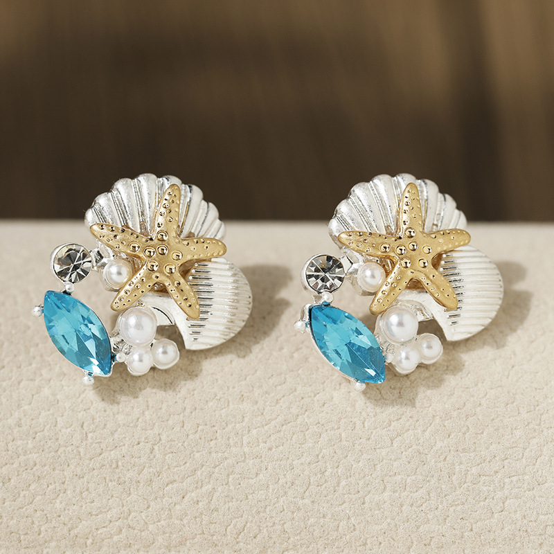 Starfish earrings metal shell  - Vintage Fashion Looks 评论和价格