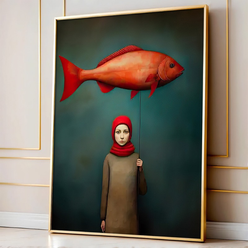 1pc Frameless Fashion Fish Can - Vintage Vogue Fashion Poster 评论和价格