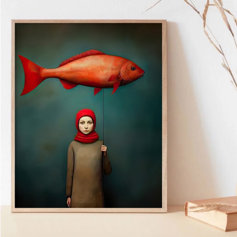 1pc Frameless Fashion Fish Can - Vintage Vogue Fashion Poster 评论和价格