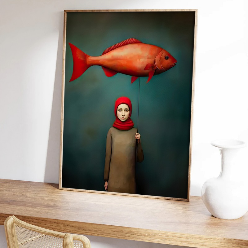 1pc Frameless Fashion Fish Can - Vintage Vogue Fashion Poster 评论和价格