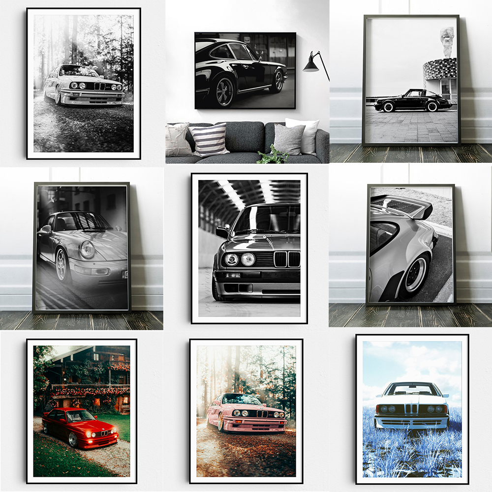 Vintage Sports Car Print Black - Vintage Vogue Fashion Poster 评论和价格