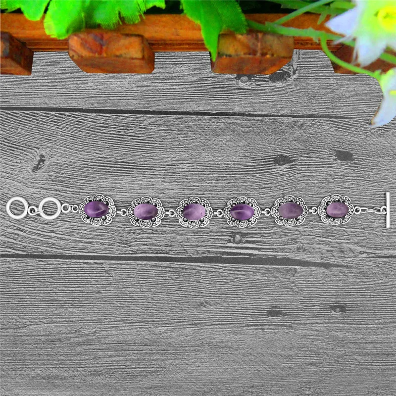 Oval Amethysts Bracelet Plum F - Vintage Fashion Looks 评论和价格