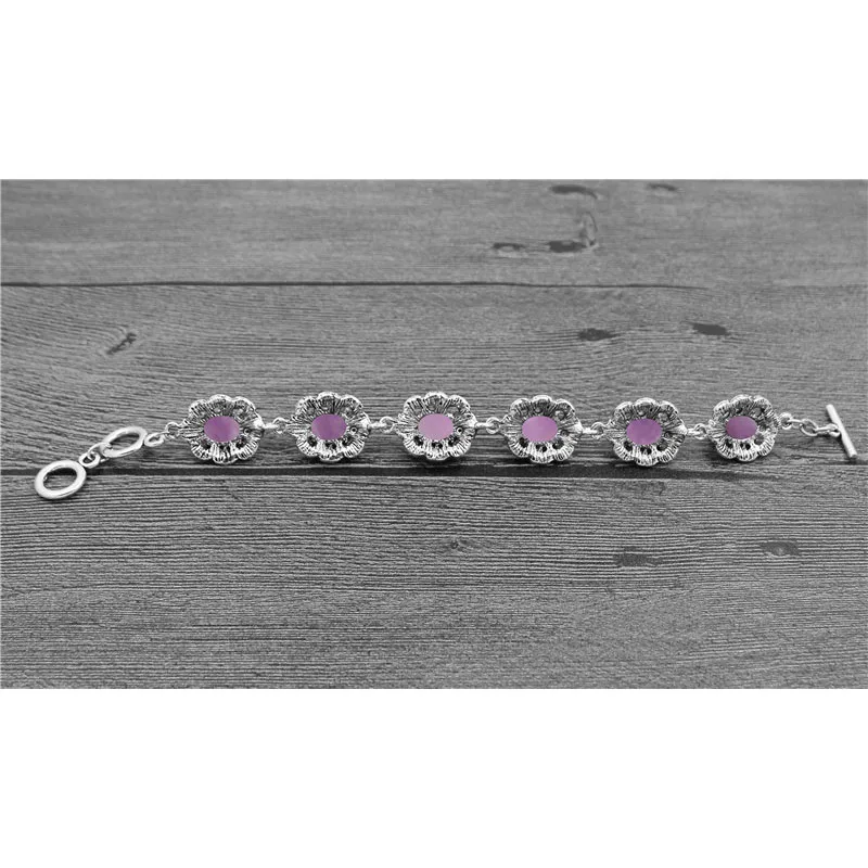 Oval Amethysts Bracelet Plum F - Vintage Fashion Looks 评论和价格