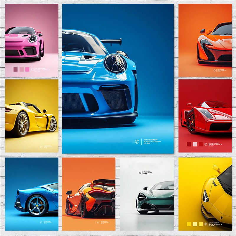 Car Minimalist Color Collectio - Vintage Vogue Fashion Poster 评论和价格