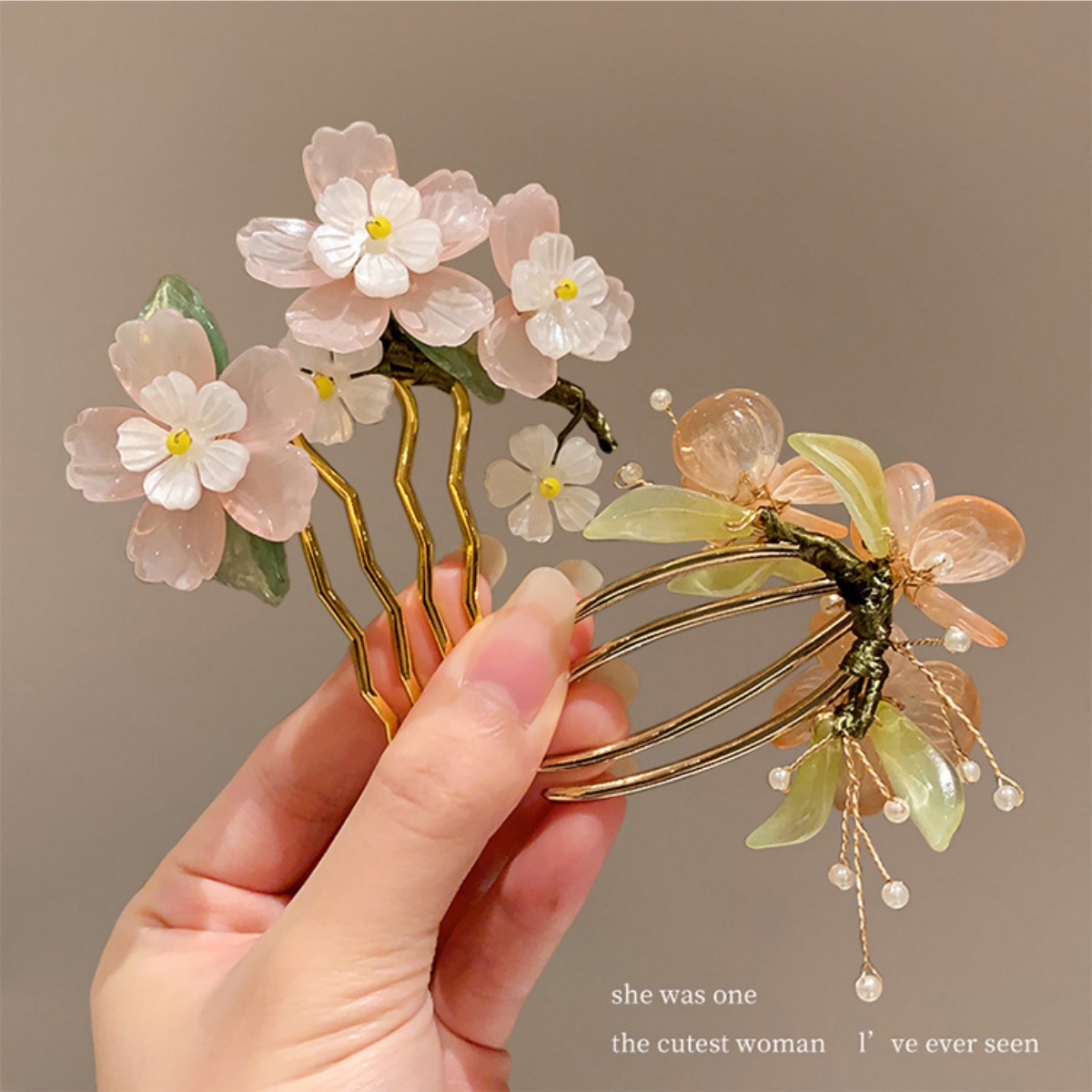 Vintage Flower Hairpin Elegant - Vintage Fashion Accessories 评论和价格