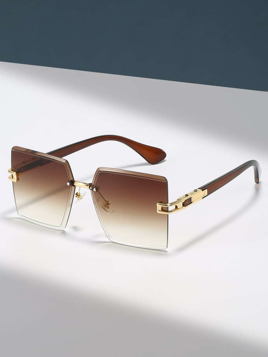 Rimless Ombre Lens Fashion Sun - Vintage Fashion Accessories 评论和价格