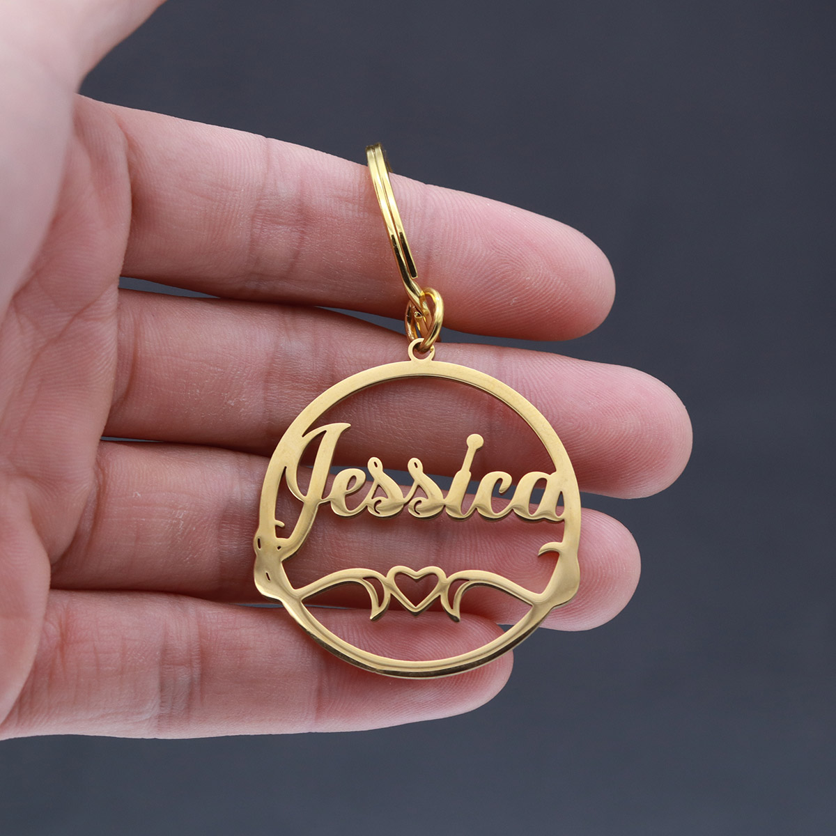 Love Heart Custom Name Keychai - Vintage Fashion Names 评论和价格