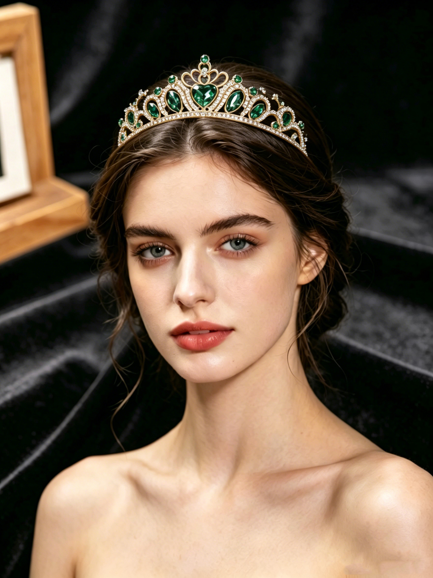Retro Heart-Shaped Emerald Gre - Vintage Fashion For Women 评论和价格
