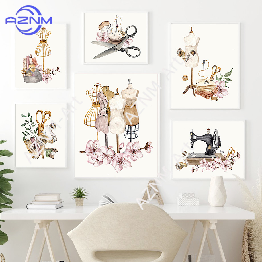 Vintage Dress Sewing Machine F - Vintage Vogue Fashion Poster 评论和价格