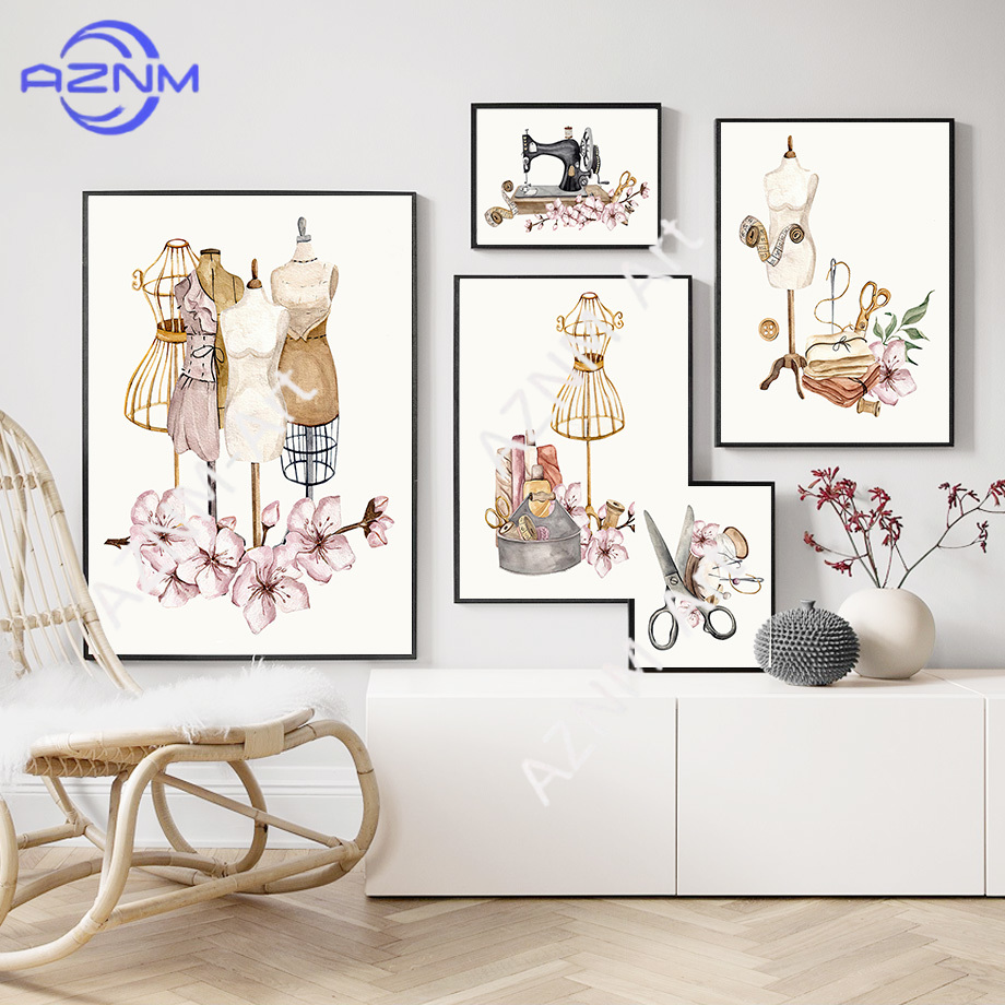 Vintage Dress Sewing Machine F - Vintage Vogue Fashion Poster 评论和价格