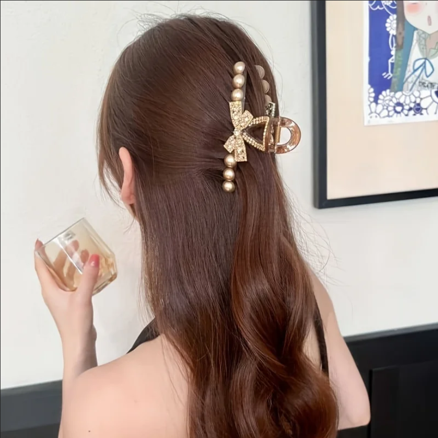Vintage Pearl Black Hair Claws - Vintage Fashion Ornaments 评论和价格
