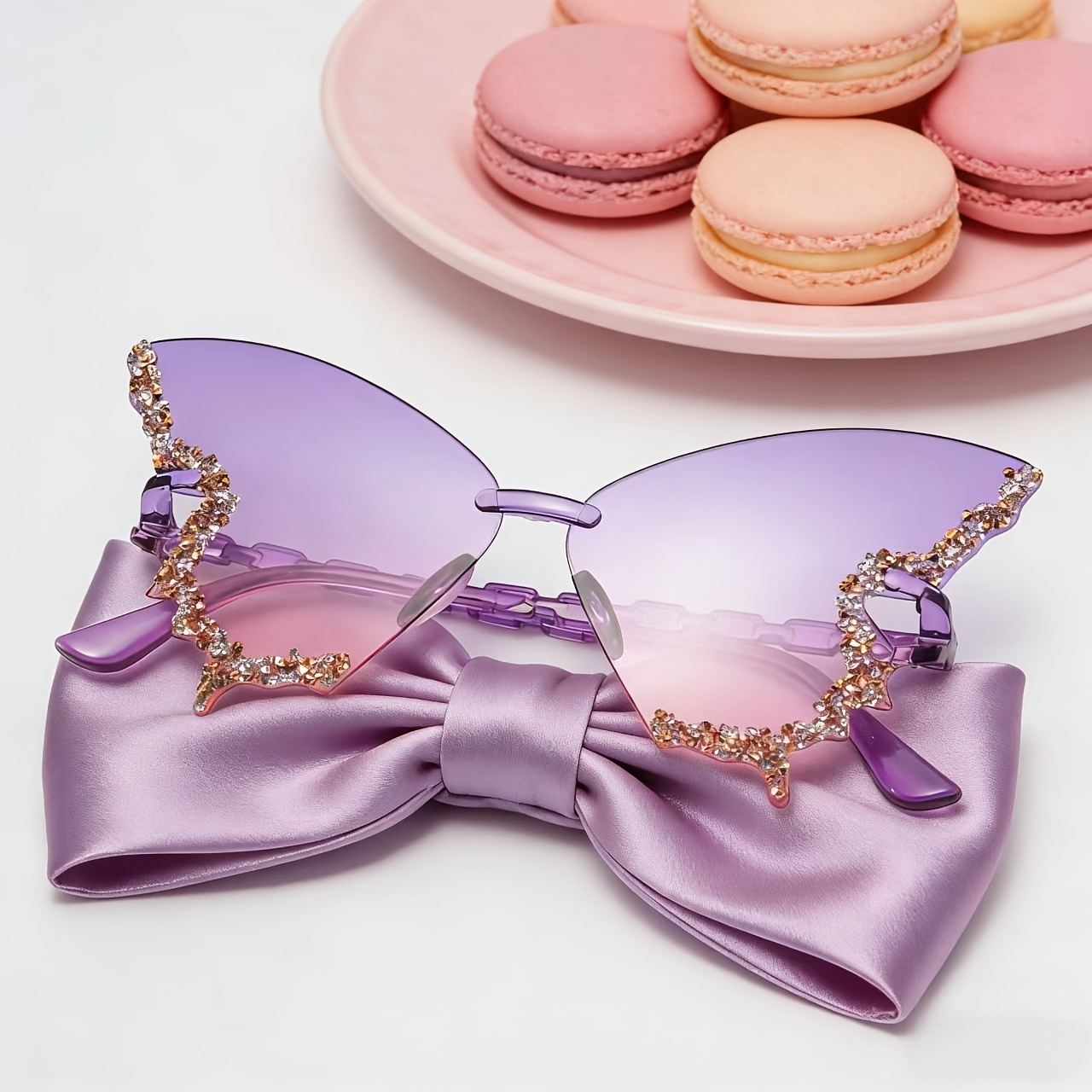 Butterfly glasses, crystal inl - Vintage Fashion Accessories 评论和价格