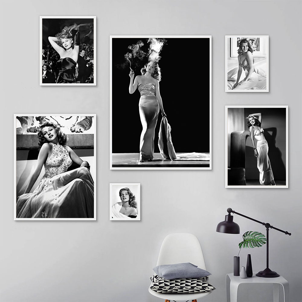Rita Hayworth Poster,Black and - Vintage Vogue Fashion Poster 评论和价格