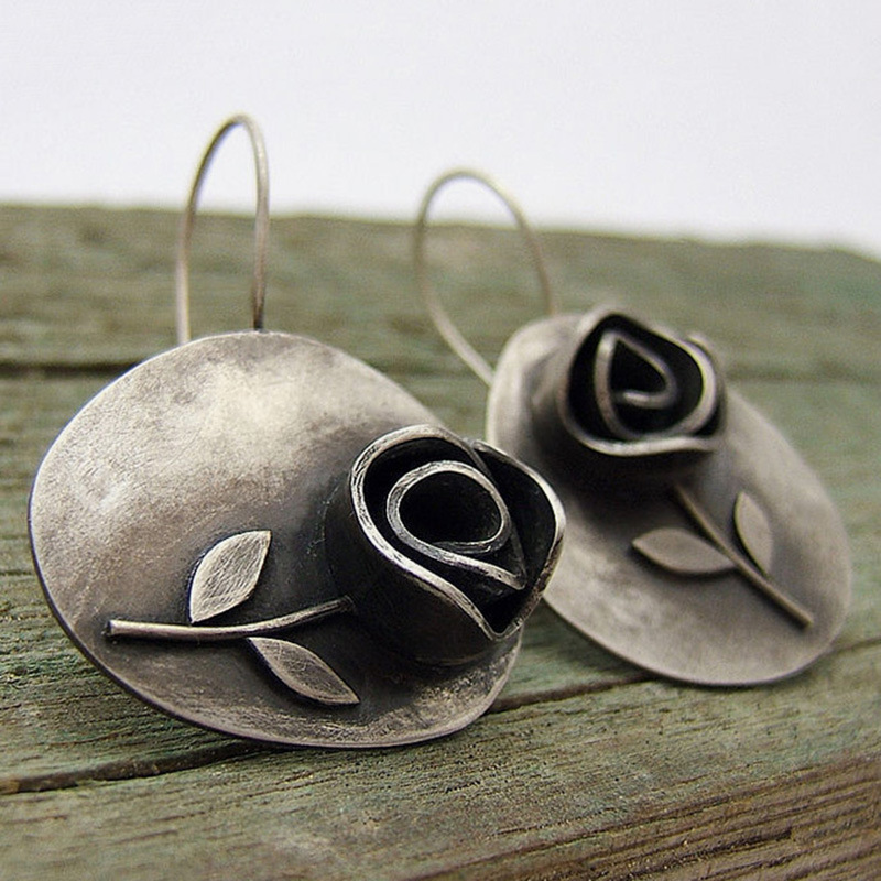 BKBK Vintage Oxidized Oval 3D  - Vintage Urban Fashion 评论和价格